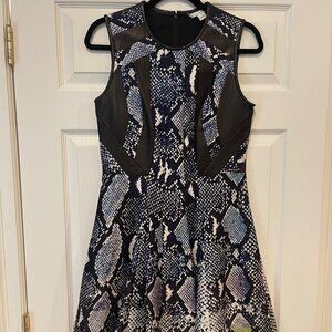 Diane von Furstenberg Size 8 Cocktail Dress with Pleather Accents